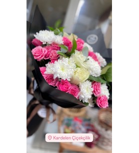 Vip pembe beyaz soft buket 26/2